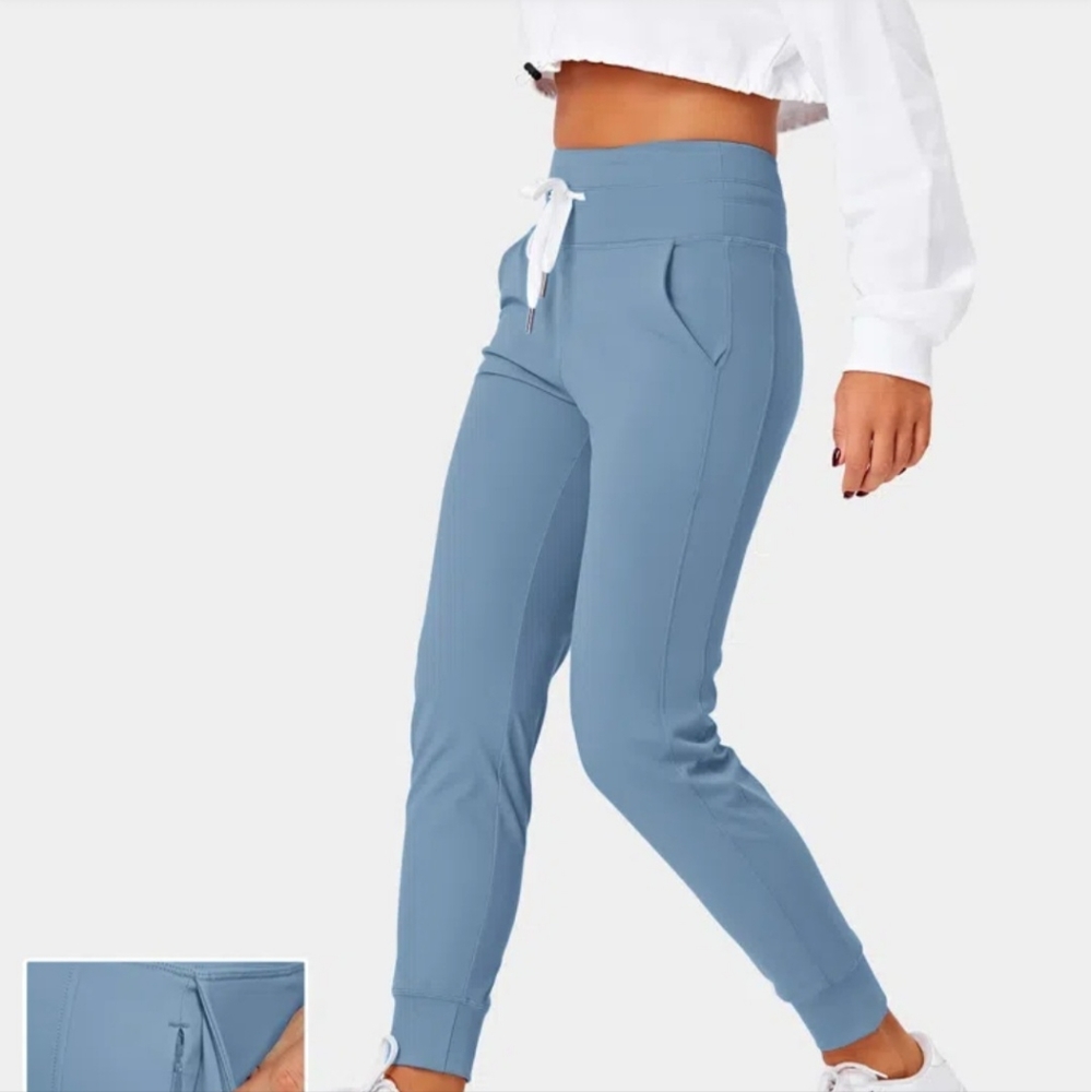 Cloudful™ Air Fabric High Waisted Drawstring Side Pocket Plain **Gray**